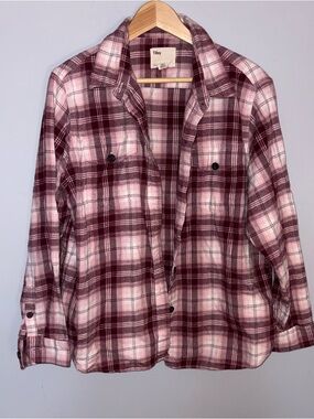 Tilley Pink and Burgundy Plaid Shirt